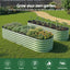 Green Fingers Oval Raised Garden Bed Galvanised Planter Box Rust Resistant 240x60x45cm Green