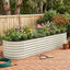 Green Fingers Oval Raised Garden Bed Galvanised Planter Box Rust Resistant 240x60x45cm White