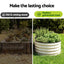 Green Fingers Oval Raised Garden Bed Galvanised Planter Box Rust Resistant 240x60x45cm White