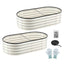 Green Fingers Raised Garden Bed 2 Pack Galvanised Planter Box Rust Resistant 120x60x30cm White