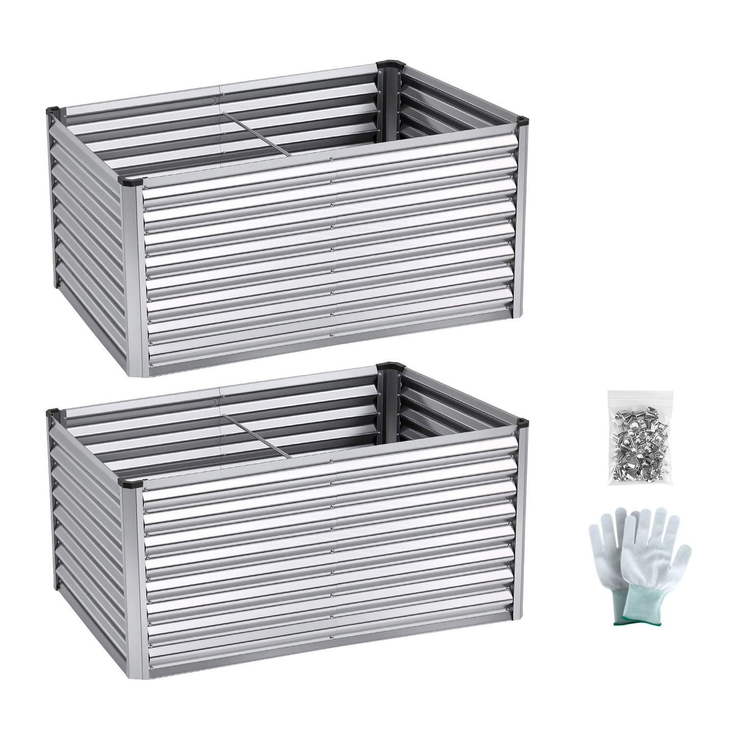 Green Fingers Raised Garden Bed 2 in 1 Modular Galvanised Planter Box Rust Resistant 240x80x60cm