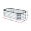 Green Fingers Raised Garden Bed Galvanised Oval Metal Planter Box Large Outdoor 120x60x30cm Silver