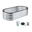 Green Fingers Raised Garden Bed Galvanised Oval Metal Planter Box Large Outdoor 120x60x30cm Silver