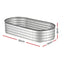 Green Fingers Raised Garden Bed Galvanised Oval Metal Planter Box Large Outdoor 150x70x30cm Silver