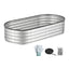 Green Fingers Raised Garden Bed Galvanised Oval Metal Planter Box Large Outdoor 150x70x30cm Silver