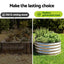 Green Fingers Raised Garden Bed Galvanised Oval Metal Planter Box Large Outdoor 150x70x30cm Silver