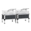 Green Fingers Raised Garden Bed x2 80x49x74cm Greenhouse Planter Box Galvanised Herb
