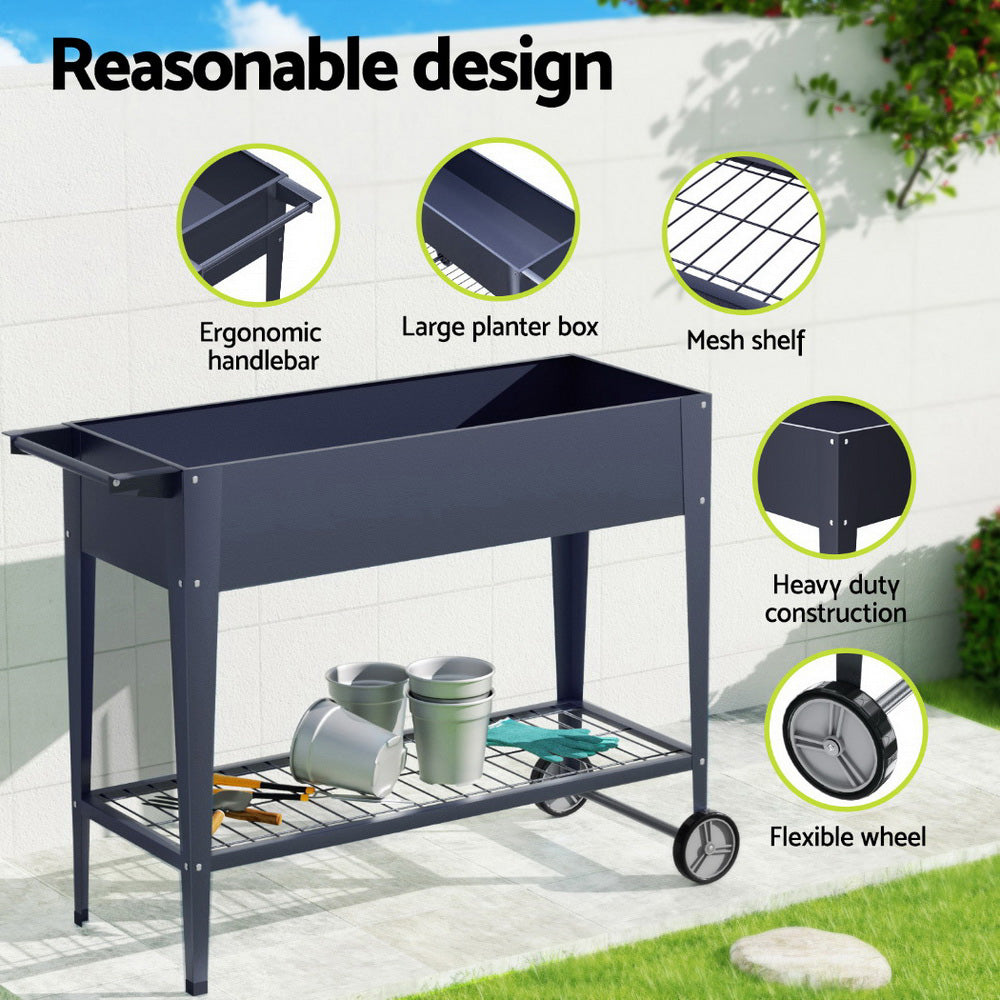 Green Fingers Raised Garden Bed x2 Elevated 100X40X80cm Planter Box Raised Container Herb
