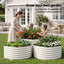 Green Fingers Round Metal Raised Garden Bed 90x45cm Planter Box White