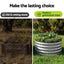 Green Fingers Round Raised Garden Bed 2 Pack Galvanised Planter Box Rust Resistant 60x60x30cm Silver