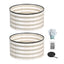 Green Fingers Round Raised Garden Bed 2 Pack Galvanised Planter Box Rust Resistant 60x60x30cm White
