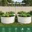 Green Fingers Round Raised Garden Bed 2 Pack Galvanised Planter Box Rust Resistant 60x60x30cm White