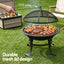 Grillz Fire Pit with Mesh Lid and Fire Picker BBQ Grill Wood Burning Outdoor Camping