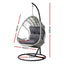 Gardeon Outdoor Egg Swing Chair Wicker Furniture Pod Stand Armrest Light Grey