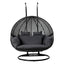 Gardeon Outdoor Egg Swing Chair Wicker Furniture Pod Stand Cushion 2 Seater Grey