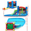 Happy Hop Inflatable Water Slide Jumping Trampoline Castle Bouncer Toy Splash