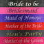 Hens Night Party Bridal Sash Bride Bridesmaid Maid Of Honour Groom Mother Sashes