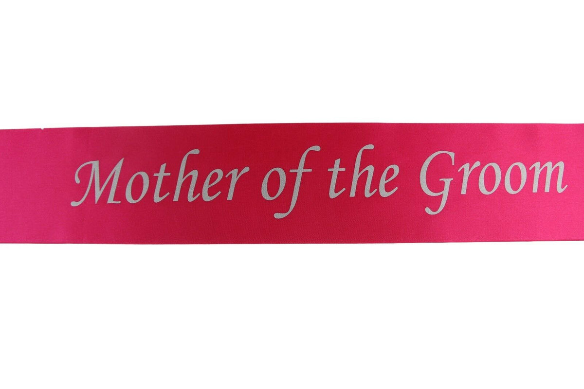 Hens Night Party Bridal Sash Hot Pink/Silver - Mother Of The Groom