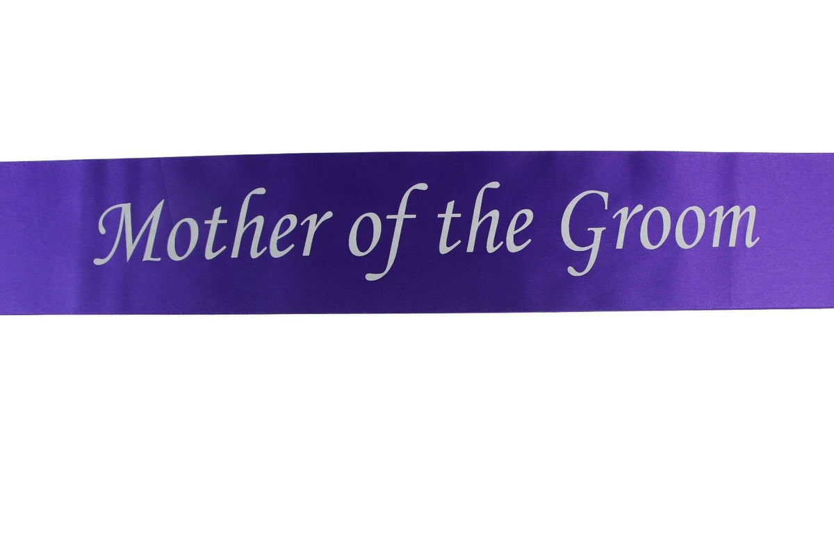 Hens Night Party Bridal Sash Purple/White - Mother Of The Groom