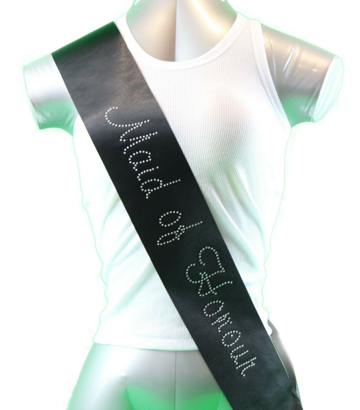 Hens Sash Diamante Diamond Crystal Sashes Bridal Party Black Pink Purple Blue