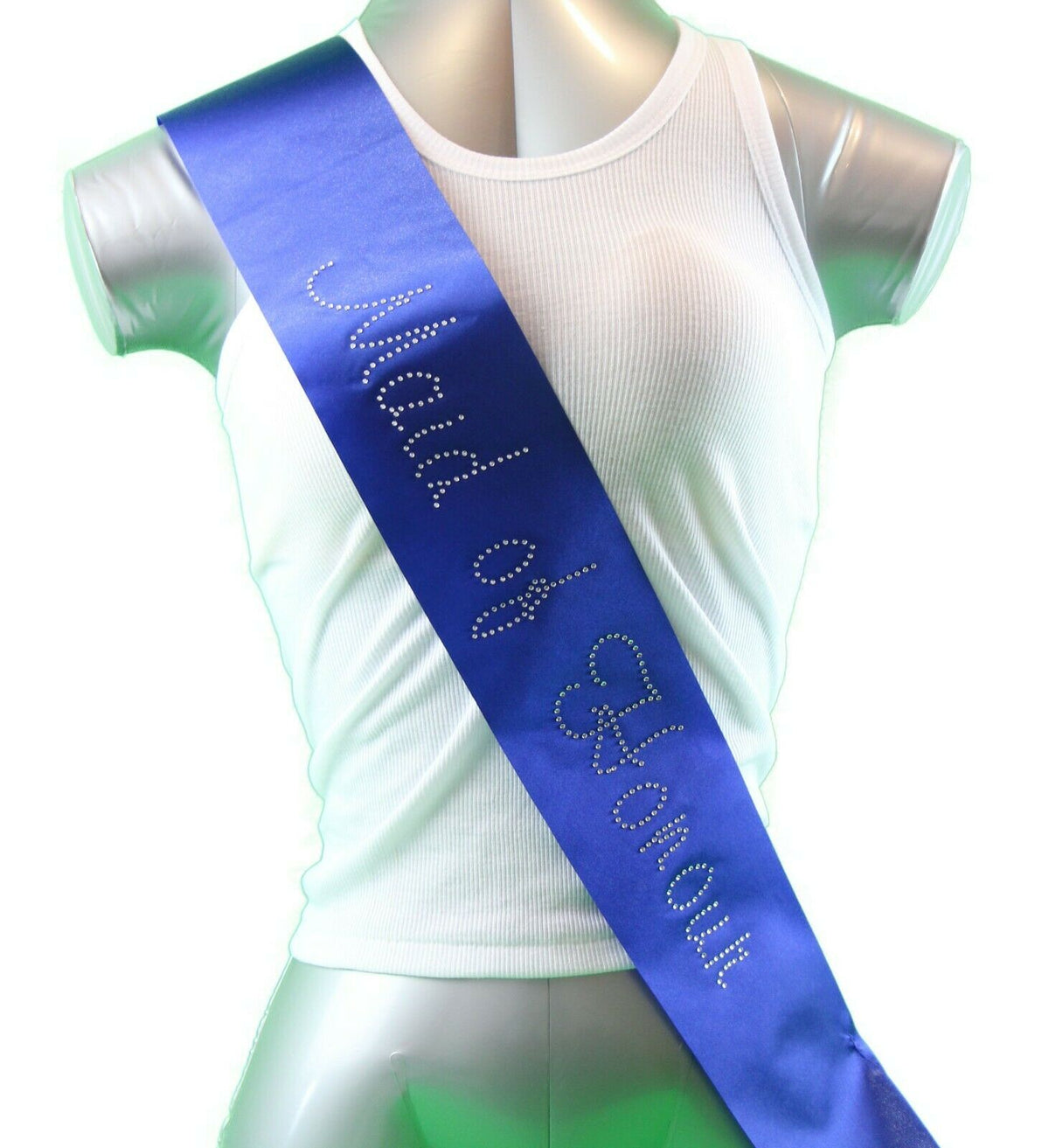 Hens Sash Diamante Diamond Crystal Sashes Bridal Party Black Pink Purple Blue