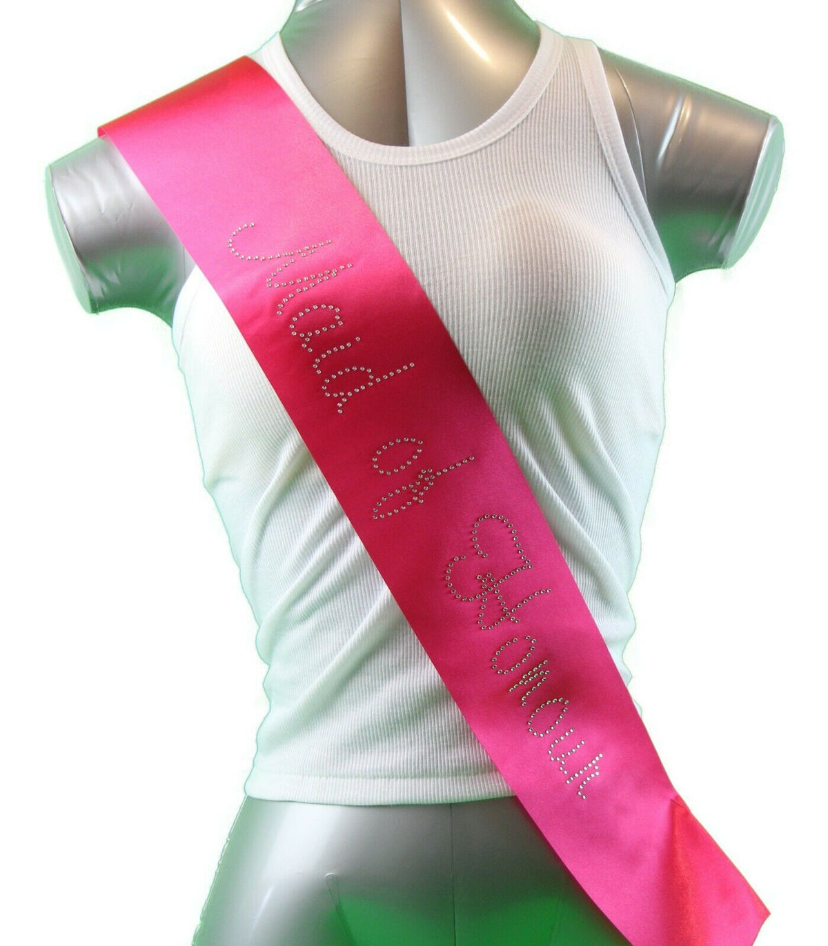 Hens Sash Diamante Diamond Crystal Sashes Bridal Party Black Pink Purple Blue