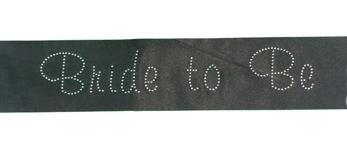 Hens Sash Diamante Diamond Crystal Sashes Bridal Party Black Pink Purple Blue