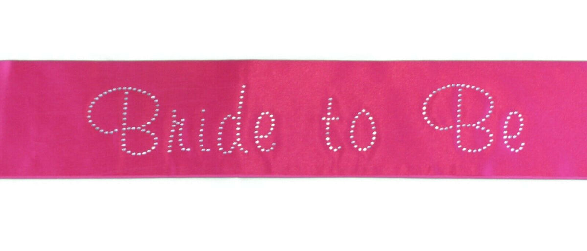 Hens Sash Diamante Diamond Crystal Sashes Bridal Party Black Pink Purple Blue