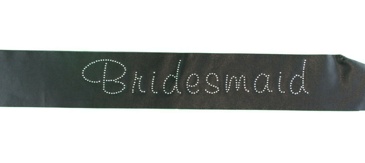 Hens Sash Diamante Diamond Crystal Sashes Bridal Party Black Pink Purple Blue