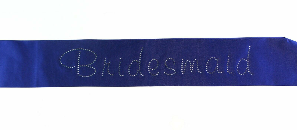 Hens Sash Diamante Diamond Crystal Sashes Bridal Party Black Pink Purple Blue