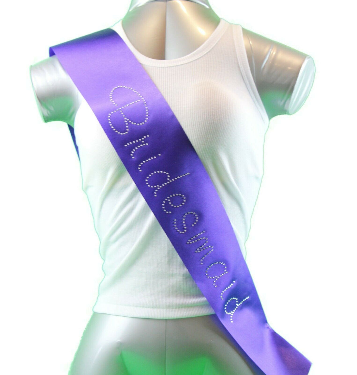 Hens Sash Diamante Diamond Crystal Sashes Bridal Party Black Pink Purple Blue