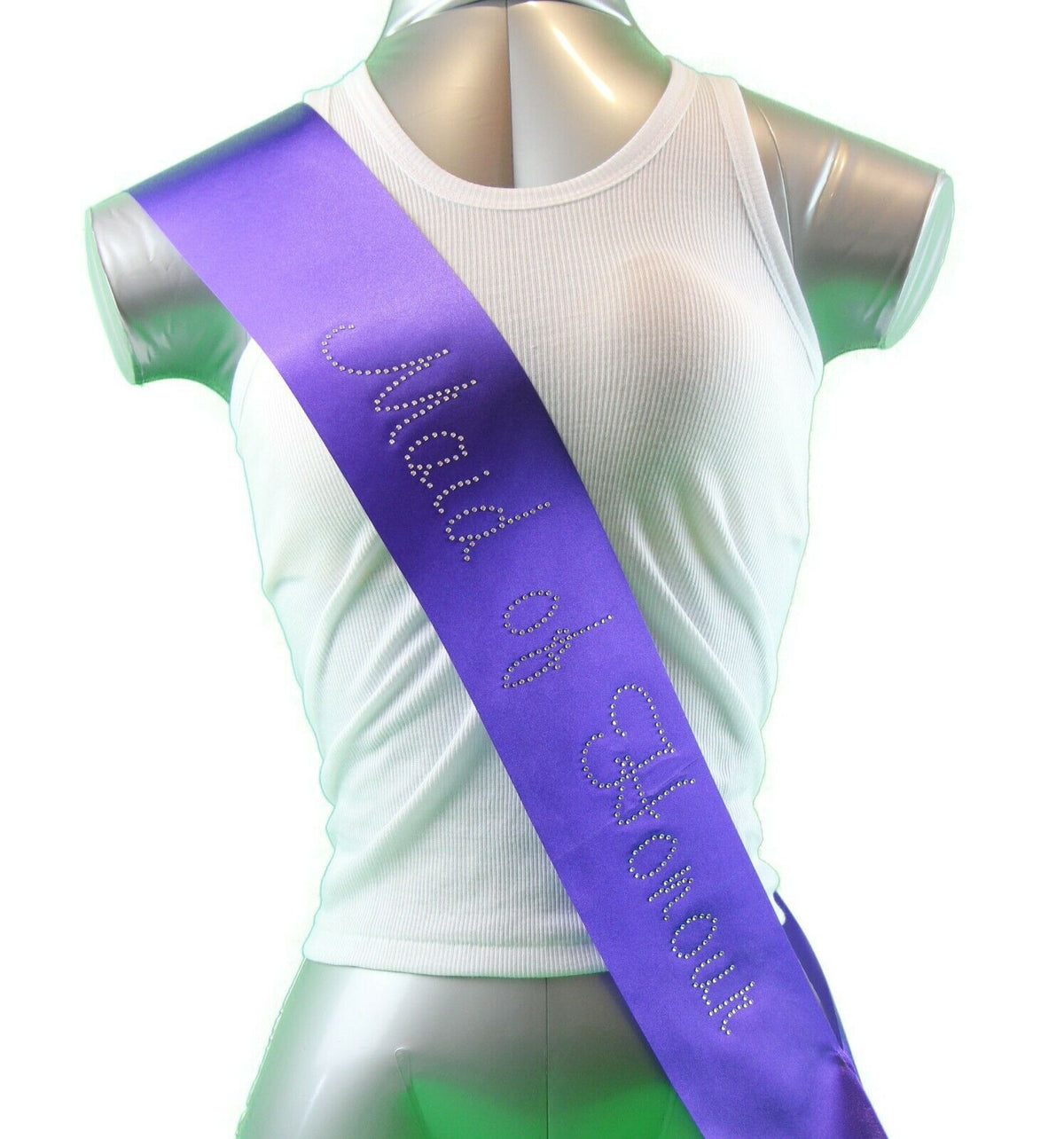 Hens Sash Diamante Diamond Crystal Sashes Bridal Party Black Pink Purple Blue