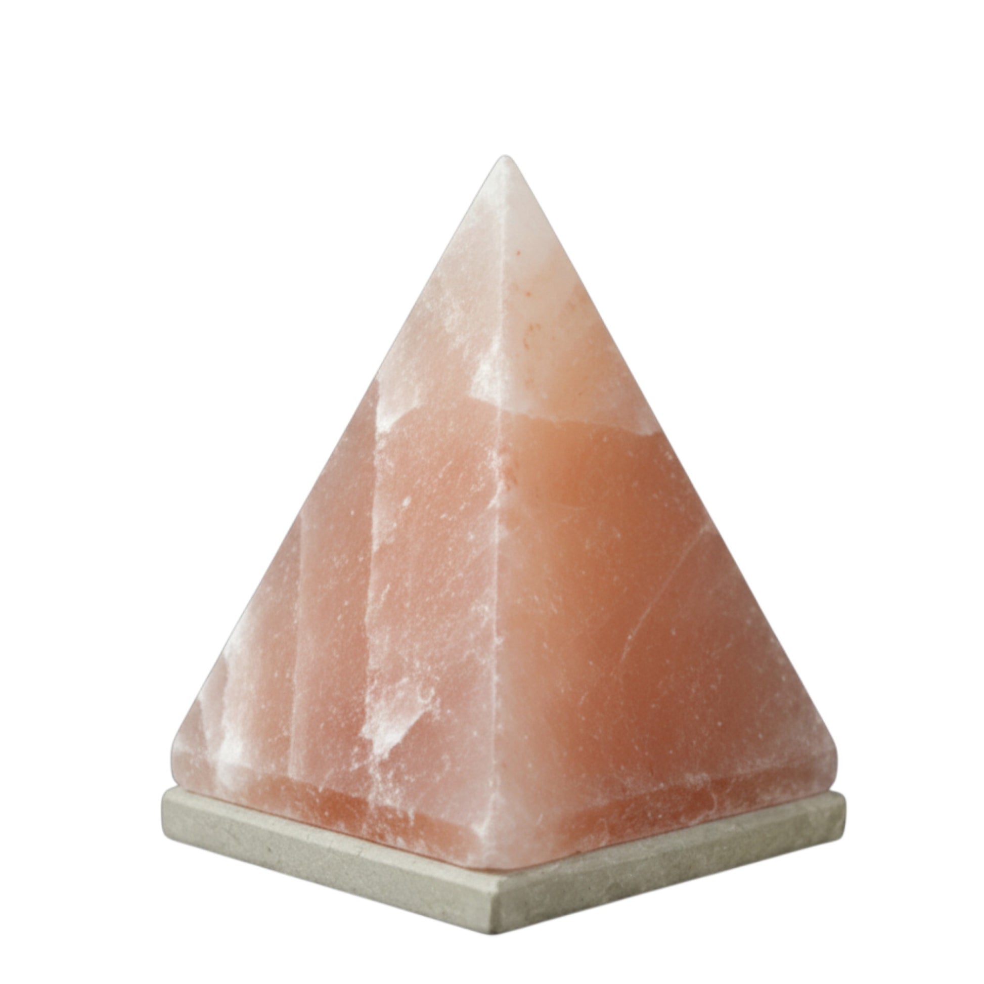 Himalayan Pink Salt Lamp - 12V 12W Pyramid Triangle Shape Carved Crystal Rock