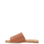 Hush Puppies Womens Paradise Slip On Leather Slides Dark Tan Sandals