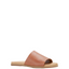 Hush Puppies Womens Paradise Slip On Leather Slides Dark Tan Sandals