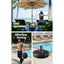 Instahut 2.7m Outdoor Umbrella w/Base Pole Stand Garden Sun Beige