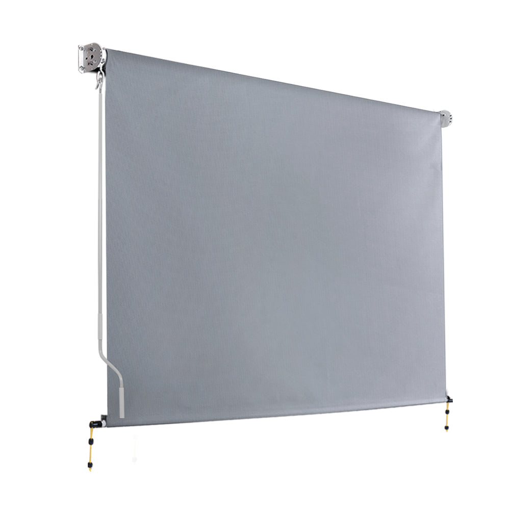 Instahut 3X2.5M Outdoor Blinds Awning Roll Down Screen Fabric Blinds Outdoor Window Shade Grey