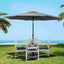 Instahut 3m Outdoor Umbrella Beach Pole Garden Patio Tilt Charcoal