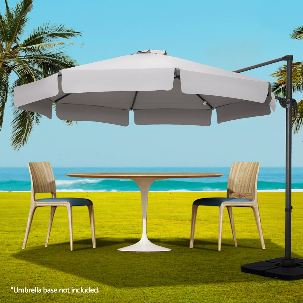 Instahut 3m Outdoor Umbrella Cantilever 360 Degree Tilt Beach Roma Grey