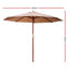 Instahut 3m Outdoor Umbrella Pole Umbrellas Beach Garden Sun Stand Patio Beige