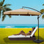 Instahut 3m Outdoor Umbrella w/Base Cantilever Garden Beach Patio Beige