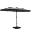 Instahut 4.57m Outdoor Umbrella w/Base Stand Beach Pole Garden Charcoal