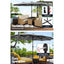 Instahut 4.57m Outdoor Umbrella w/Base Stand Beach Pole Garden Tilt Charcoal