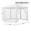 Instahut Gazebo 2x2m Marquee Wedding Party Tent Outdoor Camping Mesh Wall Canopy Shade Gazebos White