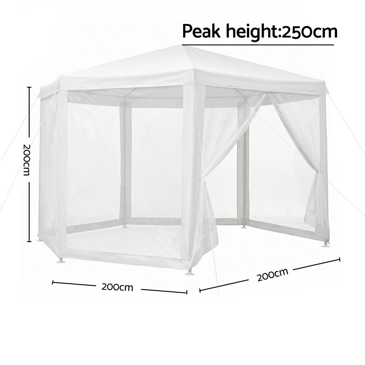 Instahut Gazebo 2x2m Marquee Wedding Party Tent Outdoor Camping Mesh Wall Canopy Shade Gazebos White