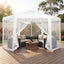Instahut Gazebo 2x2m Marquee Wedding Party Tent Outdoor Camping Mesh Wall Canopy Shade Gazebos White