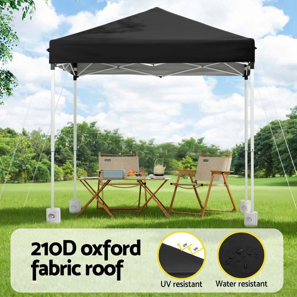 Instahut Gazebo 2x2m Outdoor Patio Garden Marquee Shade w/ Base Pods Black