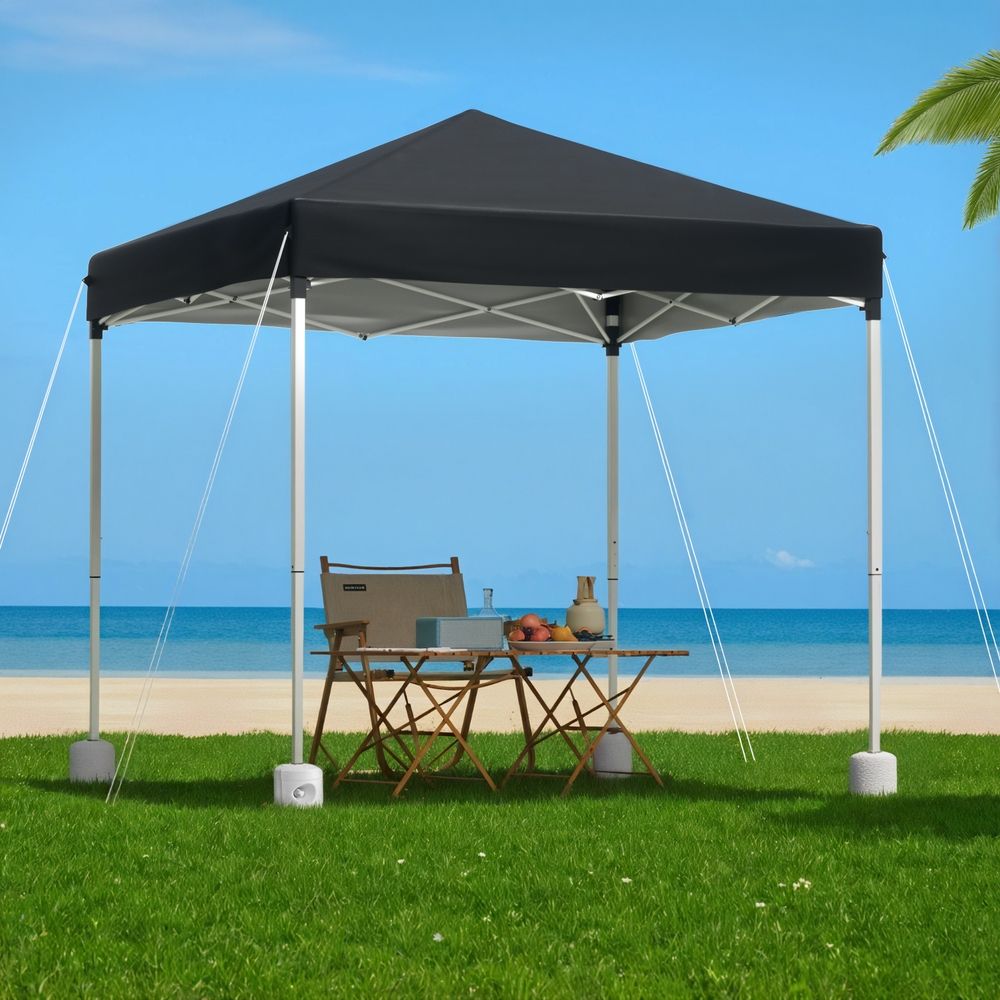 Instahut Gazebo 2x2m Outdoor Patio Garden Marquee Shade w/ Base Pods Black