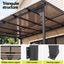 Instahut Gazebo Lean-To Pergola Garden Patio Polycarbonate 356cm X 275cm Brown