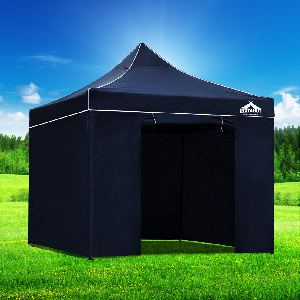Instahut Gazebo Pop Up Marquee 3x3 Folding Tent Gazebos Camping 500D Oxford Navy